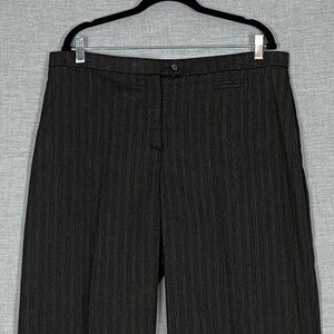 Lindor Pinstripe Dress Pants Sz 18 Charcoal Grey Wide Leg Pinstriped